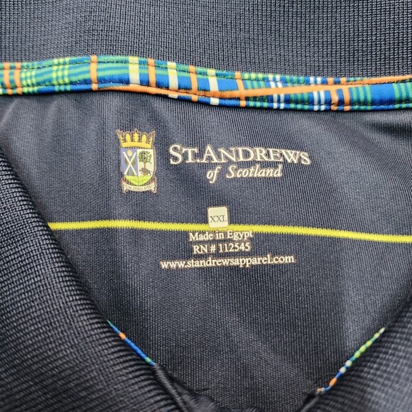 St. Andrews of Scotland Polo Shirt Men's Blue Striped Golf Size 2XL - Picture 4 of 10